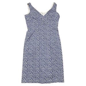 Desantis Salerno Women's Floral Dress Blue Sleeveless Size 6 Formal